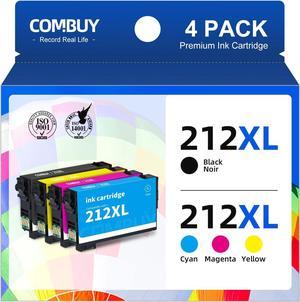 212 212XL Ink Cartridges Remanufactured Replacement for Epson 212XL T212XL 212 XL T212 Ink Cartridges Combo Pack for WF-2850 Ink XP-4105 XP-4100 WF-2830 Printer (Black, Cyan, Magenta, Yellow, 4 Pack)