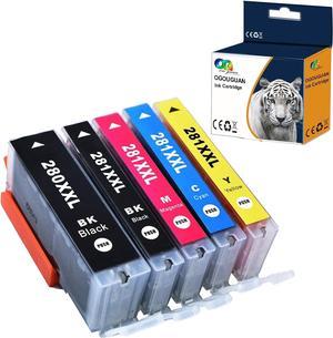 OGOUGUAN Compatible Ink Cartridge Replacement for Canon PGI-280XXL CLI-281XXL 280 XXL 281 XXL Compatible with PIXMA TR7520 TR8520 TS6120 TS6220 TS8120 TS8220 TS9120 TS9520 TS6320 TS9521C 5 Pack