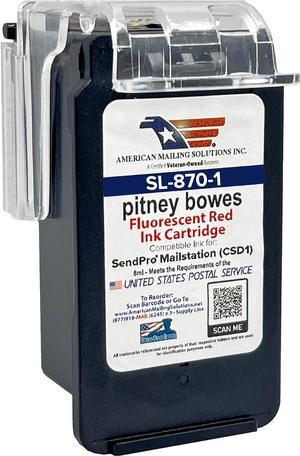 Ennovor AMERICAN MAILING SOLUTIONS INC. | PB SL-870-1 Red Fluorescent Ink Cartridge Replacement for The SendPro Mailstation (CSD1) Series Meter