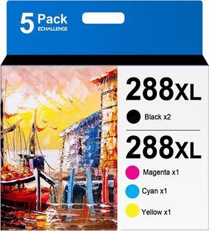 T288XL 288XL High Yield - 5 Pack Remanufactured Ink Cartridge Replacement for Epson 288 288XL 288 XL T288XL to use with XP-440 XP-330 XP-446 XP-340 XP-430 (2 Black, 1 Cyan, 1 Magenta, 1 Yellow)