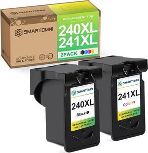 S SMARTOMNI Remanufactured PG-240XL CLI-241XL Ink Cartridge Replacement for Canon 240XL 241XL for Canon PIXMA MG2120 MG2220 MG3620 MG4120 MG4220 MX372 MX392 MX432 MX439 (2 Pack, Black Tri-Color)