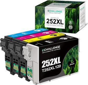 ECHALLENGE Remanufactured Ink Cartridge Replacement for 252 252XL T252 T252XL for Workforce WF-7210 WF-7720 WF-7710 WF-3640 WF-3620 WF-7620 WF-7110 (1 Black 1 Cyan 1 Magenta 1 Yellow, 4-Pack)