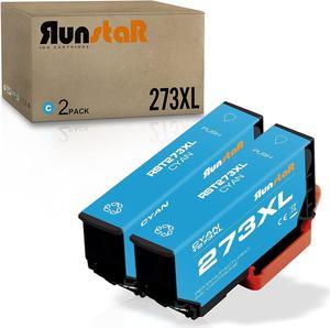 Run Star 2 Pack 273XL Cyan Remanufactured Ink Cartridge Replacement for Epson 273XL T273XL use for Epson Expression Premium XP-520 600 610 620 800 810 820 Printer (2 Cyan)