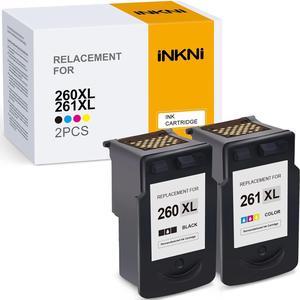 NKNI Remanufactured Ink Cartridge Replacement for Canon 260 XL 261 XL 260XL 261XL PG-260 XL CL-261 XL Ink for Canon PIXMA TS5320 TS6420 TR7020 All in One Wireless Printer (Black, Tri-Color2-Pack)