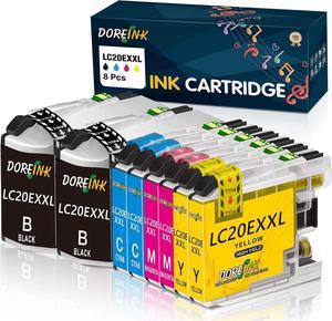 DOREINK Compatible LC20E XXL Ink Cartridge Replacement for Use with Brother MFC-J985DW, MFC-J775DW, MFC-J5920DW, MFC-J985DWXL, MFC-J775DWXL(2 Black 2 Cyan, 2 Magenta, 2 Yellow, 8 Pack)