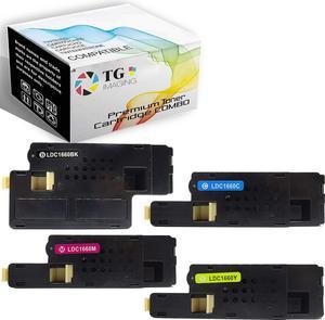 4-Pack TG Imaging B/C/Y/M Compatible Dell C1660 Toner Cartridge 1660 C1660w (Color Set) Work for Dell C1660w C1660 C1660cnw 1660CNW Printer