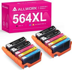 ALLWORK Compatible 564 XL Ink Cartridge Replacement  564XL Combo Pack  Officejet 4610 4620 Deskjet 3070A 3521 Photosmart 7510 7525 6515 6510 5520 5510 4622 3520 B209a C6388 (4K/2C/2M/2Y)