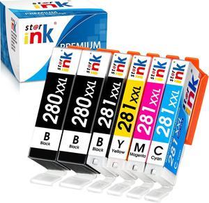 st@r ink Compatible PGI-280XXL CLI-281XXL Replacement for Canon 280 281 Ink Cartridges Use to Canon TR8620 TR8620a TR8520 TR7520 TS9120 TS8600 TS8500 TS6120 TS6320 TS6220 Printer(2PGBK/1BK/1C/1M/1Y)