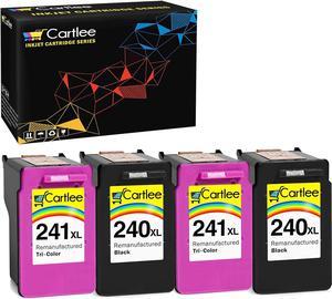 Cartlee 4 Remanufactured High Yield Ink Cartridge Replacement for PG-240XL 240 XL CL-241XL 241 XL PIXMA MX472 MX452 MG3220 MG3520 MX432 MX439 MG2120 MX512 MG3600 MG3620 MX459 MX479 (2 Black, 2 Color)