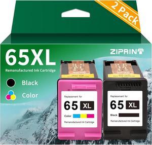 65XL Remanufactured Ink Cartridge Replacement  Ink 65 65XL Ink Cartridge Combo Pack  Envy 5052 5055 DeskJet 2652 2622 3755 3752 3720 3722 AMP 100 120 Printer (1 Black, 1 Tri-Color)