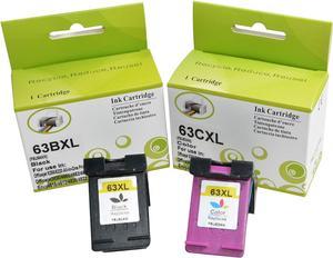 VineonTec Remanufactured Ink Cartridges Replacement  63XL 63 XL to use with Envy 4516 4512 4520 4522 Deskjet 3830 4650 4652 4655 5255 5220 All-in one Printer (1 Black, 1 Tri-Color, 2-Pack)