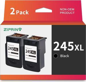 ZIPRINT 245XL Ink Cartridge Replacement for Canon 245 Ink Black PG-245XL PG-243 use for Canon Pixma MG2522 MG2520 MG2922 TR4520 TS3122 MX492 MX490 Printer 245 Ink Cartridge (2-Pack)