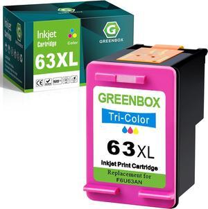 GREENBOX ReManufactured Ink Cartridge Replacement 63XL 63 XL for Envy 4516 4520 Officejet 4650 3830 Deskjet 2130 2132 Printer 1 TriColor