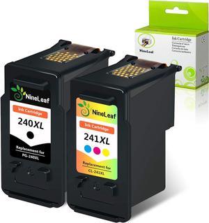 NineLeaf Remanufactured Ink Cartridge Compatible for Canon PG-240XL CL-241XL with Ink Level Display for PIXMA MG2120 MG2220 MG3120 MG3122 MG3220 (1 Black, 1 Color)