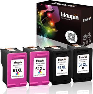 InkInk Topia Remanufactured Ink Cartridge Replacement for Hewlett Packard HP 61XL 61 XL High Yield CR258BN CH563WN CH564WN 2 Black 2 TriColor 4 Pack  with Ink Level