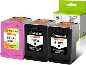 NineLeaf 3 Pack 61-XL Remanufactured Ink Cartridge Set Compatible  61XL Black CH563W Color CH564W 480/330 Page Yield Office 4632 4635 8045