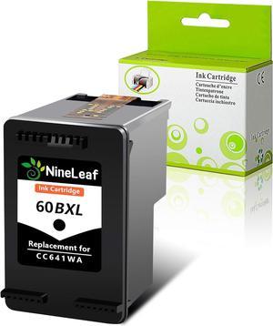 NineLeaf Remanufactured CC641WA Black Ink Cartridge Replacement  60XL 60 XL PhotoSmart C4600 C4610 C4635 Printers High-Yield (600 Pages) 1 Pack