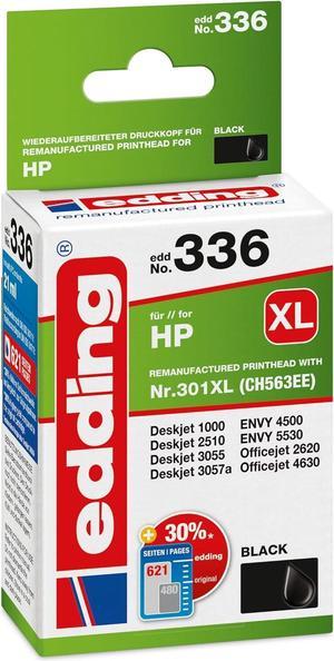 edding EDD-336 Ink Cartridge - Single Cartridge - Black - 21 ml - Yield 700 Pages - Replaces HP 301XL (CH563EE)