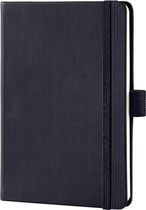 Sigel Hardcover Lined Notebook with Elastic Closure, Black, A6 Pocket Size (SGA6HEL-BK)