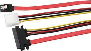 22 Pin SATA ATA Data and Power Combo Cable,22Pin SATA to 7Pin Serial ATA Data Cable + 4Pin IDE LP4 Power Cable (Date 40cm)