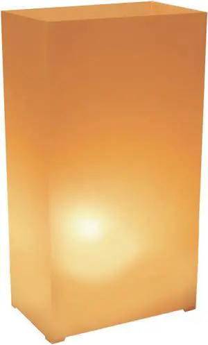 Plastic Luminaria Lanterns, Tan - Set of 10