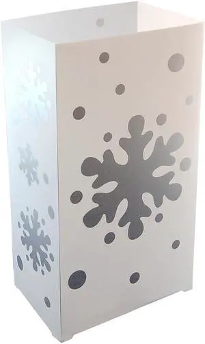 Plastic Luminaria Lanterns, Snowflake - Set of 10