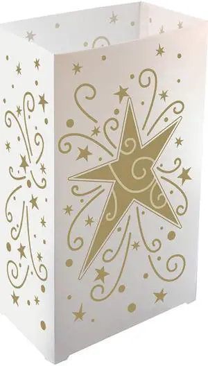 Plastic Luminaria Lanterns, Star - Set of 10
