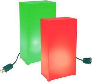 Electric Luminaria Kit, Red and Green - Set of 10