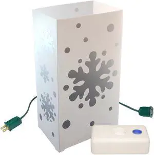 Electric Luminaria Kit with LumaBases, Snowflake - Set of 10