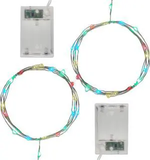 Battery Operated LED Fairy String Lights, Multicolor - Set of 2