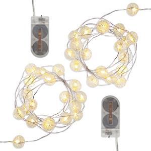 Battery Operated Mini String Lights with Crystal Balls - Set of 2