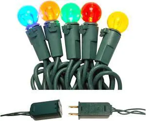 Electric String Lights with Multicolor Globes