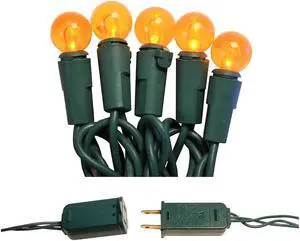 Electric String Lights with Orange Globes