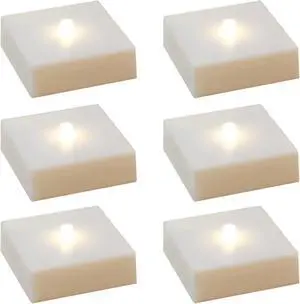 Battery Operated LED Lights with Timer, Soft White - Set of 6