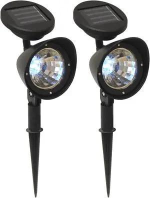 Solar Powered Black Spotlights - Set of 2