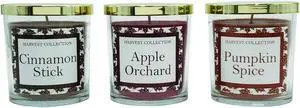Scented Wax Candles, Harvest Collection - Set of 3