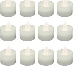 Battery Operated Tea Light Candles, Soft White - Set of 12