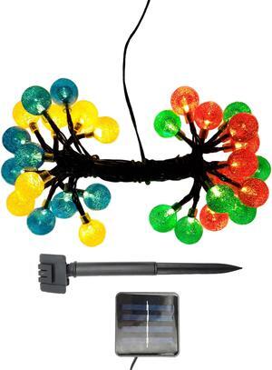 Solar Powered Crystal Ball String Lights - Multicolor