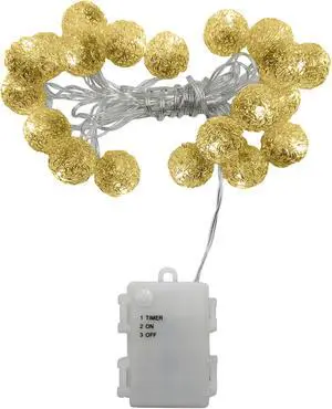 Battery Operated String Lights with 20 Gold Balls