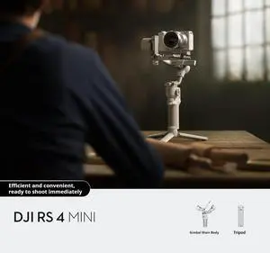 DJI RS4 Mini Gimbal Stabilizer for Canon/Sony/Panasonic/Nikon/Fujifilm Cameras, Auto Axis Lock, Intelligent Tracking, Payload 4.4Lbs/4.4 Pounds, Camera Gimbal, Standard Package