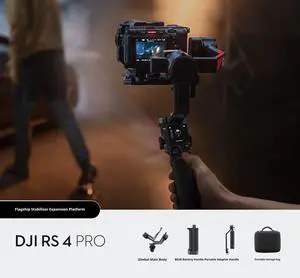 DJI RS 4Pro 3-Axis Gimbal Stabilizer for DSLR Cameras, Compatible with Many Brands of Cameras, Supports Vertical Shooting, Maximum Load Capacity 4.5 kg, Standard Package