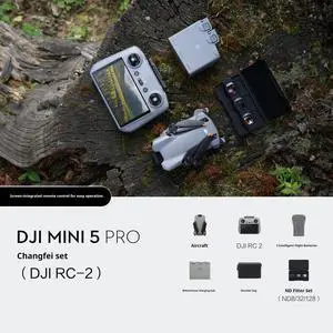 DJI Mini 5 Pro HD Aerial Photography Drone Omnidirectional Obstacle Avoidance 20km Video Transmission Range 40-Minute Extended Flight Time Lightweight and Portable Design 3 Batteries