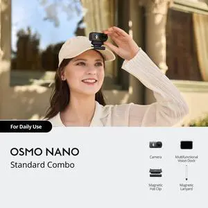 DJI Osmo Nano Wearable Vlogging Action Camera for Cycling, Family Activities, and Sports - 4K Thumb-Sized Action Camera, Standard Kit