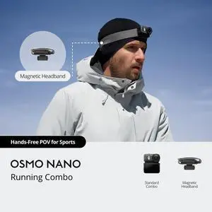 DJI Osmo Nano Wearable Vlogging Action Camera for Cycling, Family Activities, and Sports - 4K Thumb-Sized Action Camera, Standard Kit Running Set