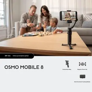 DJI Osmo Mobile 8 Gimbal stabilizer for iPhone and Android Built-in tripod Portable iPhone stabilizer Smartphone selfie stick Standard Kit
