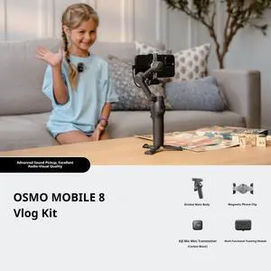 DJI Osmo Mobile 8 Gimbal stabilizer for iPhone and Android Built-in tripod Portable iPhone stabilizer Smartphone selfie stick Standard Kit Premium Package