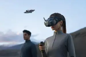 DJI N3 FPV Goggles, featuring a Micro-OLED screen, O4 HD video transmission, adjustable diopter settings, true picture-in-picture (PIP), and a wireless transmission kit DJI N3 FPV Goggles, featuring a Micro-OLED screen, O4 HD video transmission, adjustable diopter settings, true picture-in-picture (PIP), and a wireless transmission kit
