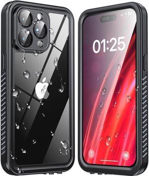 BONAEVER for iPhone 15 Pro Max Case Waterproof Built-in Screen & Lens Protector [14 FT Military Drop Proof] [Shockproof] [Du Standproof] [IP68 Underwater] Phone Case for iPhone 15 Pro Max 6.7 inch