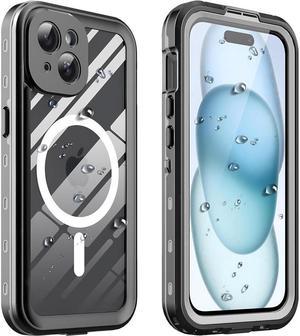 BONAEVER for iPhone 15 6.1 inch Waterproof Case Magnetic [Compatible with MagSafe][with Screen Protector][IP68 Underwater][15FT Military Dropproof][Du Standproof] Phone Cover for iPhone 15 6.1" Blue