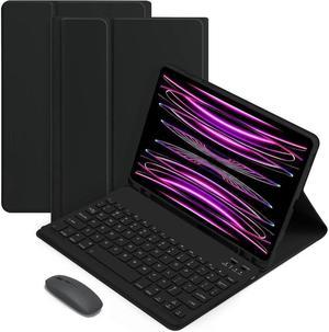 BONAEVER Keyboard Case with Wireless Mouse Combo for Samsung Galaxy Tab A8 10.5 Inch 2022 Model SM-X200/X205/X207 Smart Folio Cover with Magnetic Wireless Keyboard Mice Purple